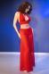 Set 3 pezzi in tulle con tanga. Rosso