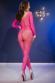 Catsuit a rete sottile a maniche lunghe. Rosa