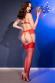 Set intimo rosso 5 pezzi con reggicalze, calze e frustino