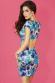 CHILIROSE: floral blue minidress with back opening. Blue