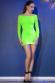 CHILIROSE: tight mini dress with cutouts. Neon green.